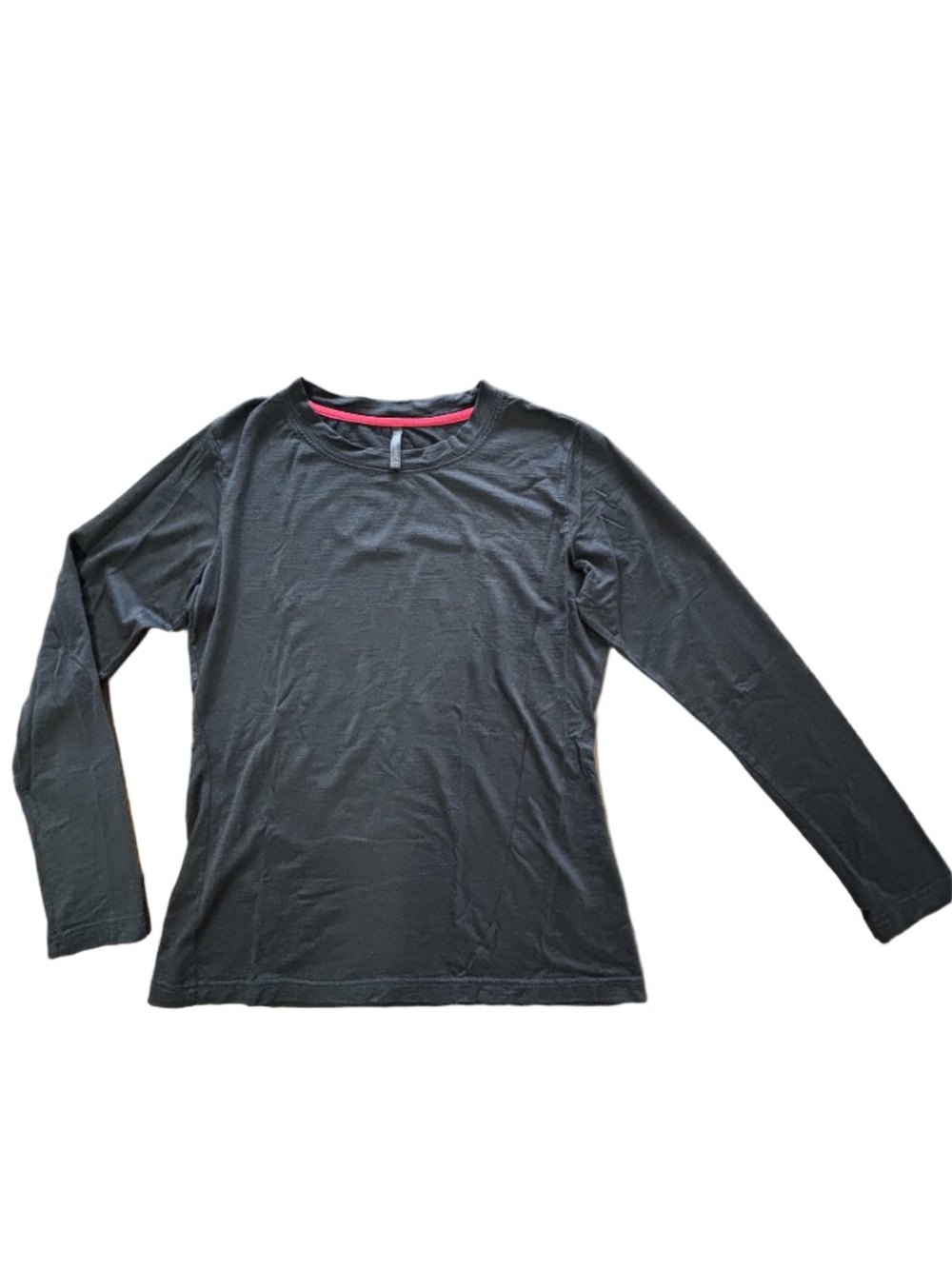 Seg'ments 100% merino wool base layer long sleeve black crew neck top size LG
